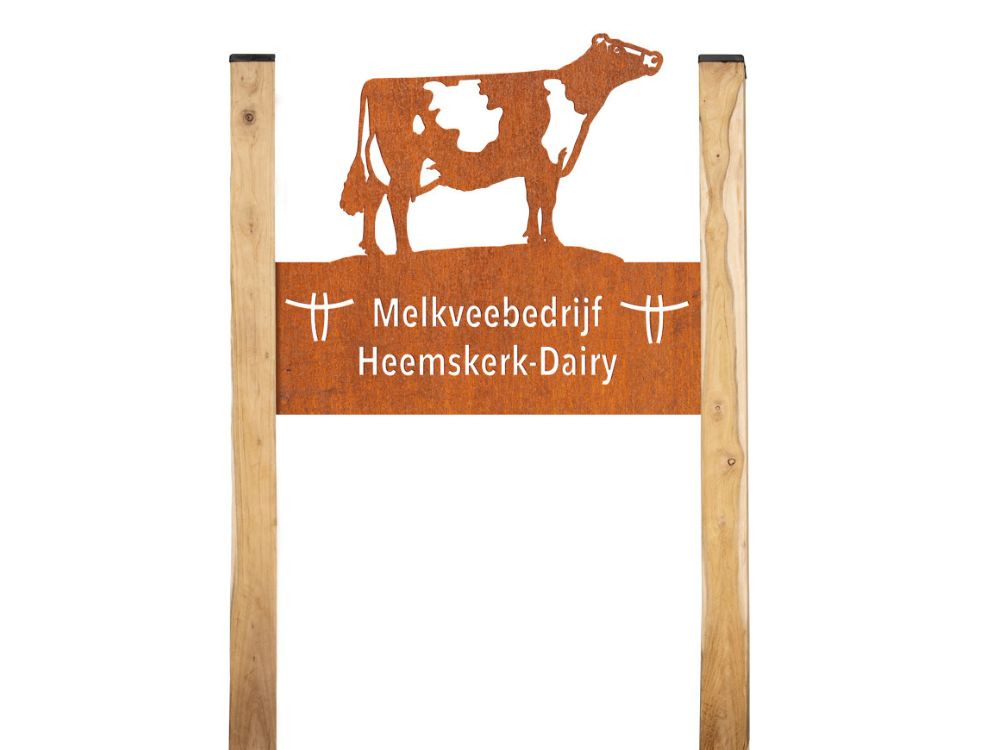 Heemskerk Bedrijfsbord Cortenstaal