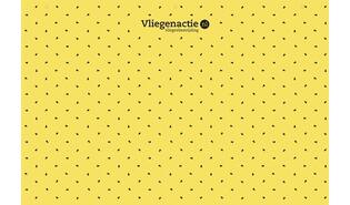 Strijkplaat geel met vliegenmotief 40x60 cm